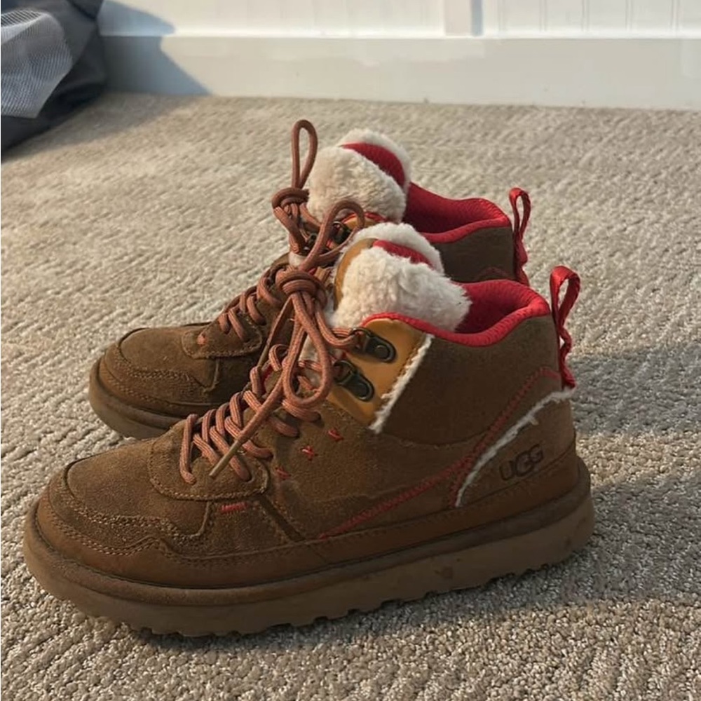 UGG Brown and Red Winter Boots with Suede Finish